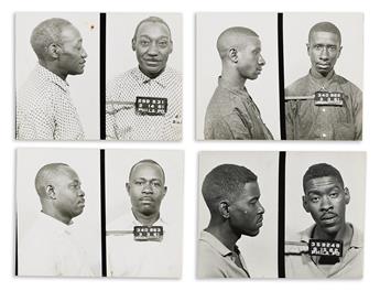 (AMERICAN CRIME) A group of approximately 225 mugshots, all depicting men, from Philadelphia, Pennsylvania. 1960-64.